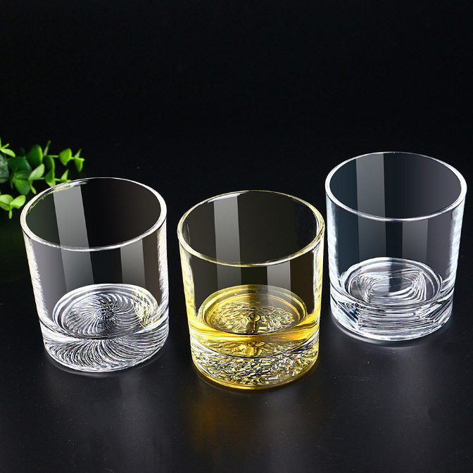 Factory wholesale Japanese-style glass wine glasses, household high-appearance-level transparent brandy glasses, creative background pattern whisky glasses Specification drawing
