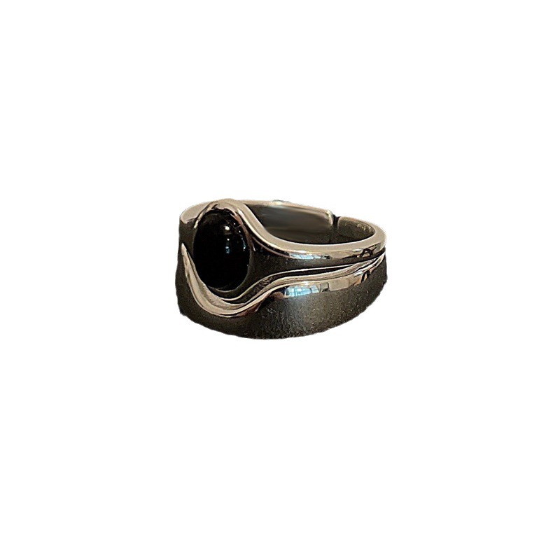 A minimalist double-layer irregular high-end open ring with a cold female style and an inS-style personalized food ring Item Picture