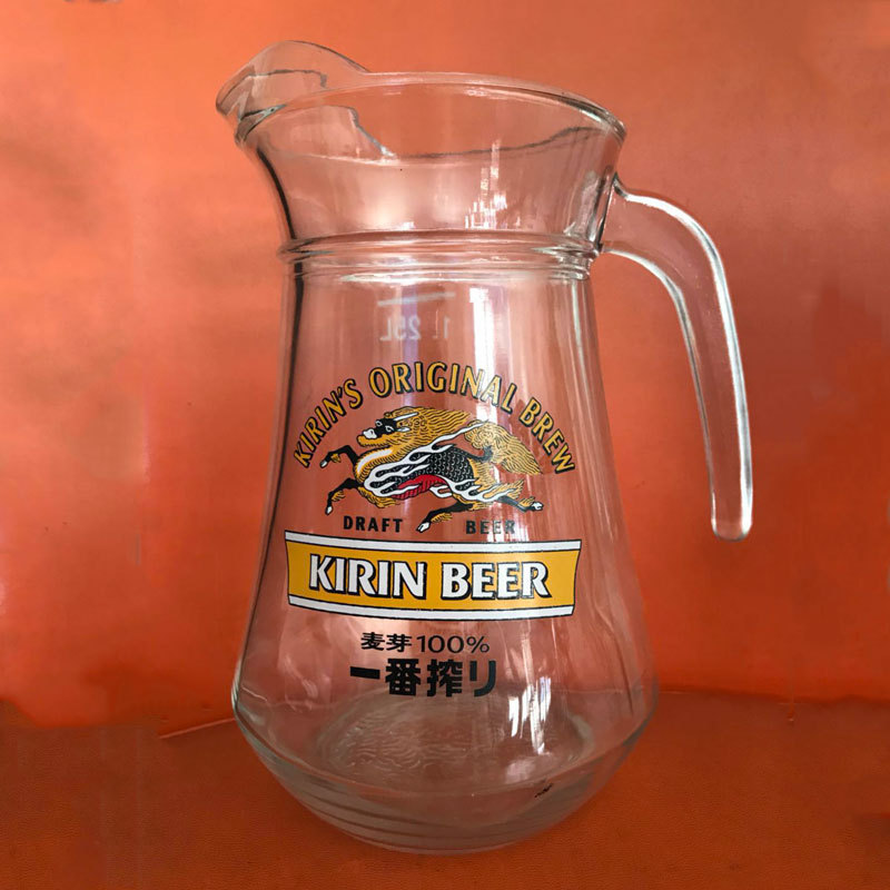 The glass duckbill cold water kettle can be decorated with trademarks, logos, water transfer printing, baked flowers, film, sandblasting and engraving full figure