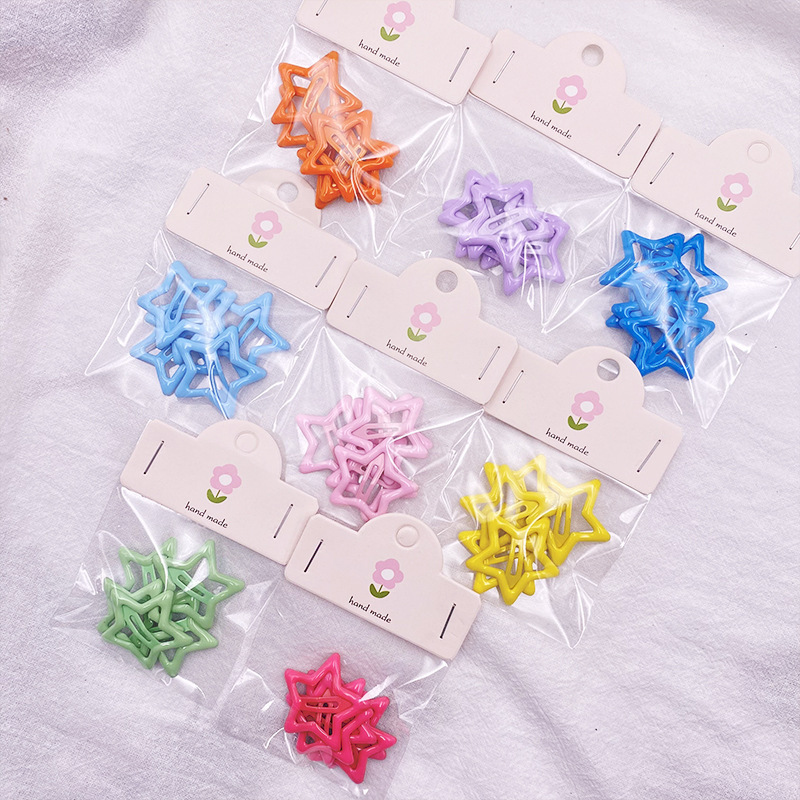 Girls' hair clips, summer refreshing ponytail clips, back of the head clips, children's five-pointed star hair clips, hair accessories, headwear clips full figure