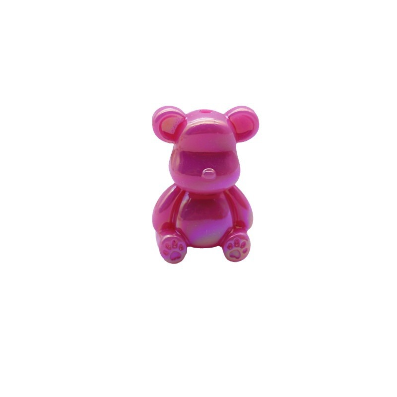 diy handmade acrylic double-sided UV electroplated keychain accessory material for luminous bear mobile phone chain beads Item Picture