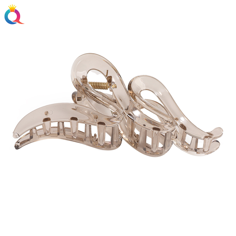 Wholesale of Qiyue Cross-border oversized wavy hair clips for the back of the head with a high-end look, such as updo hair clips, shark clips, hair accessories and headwear Item Picture