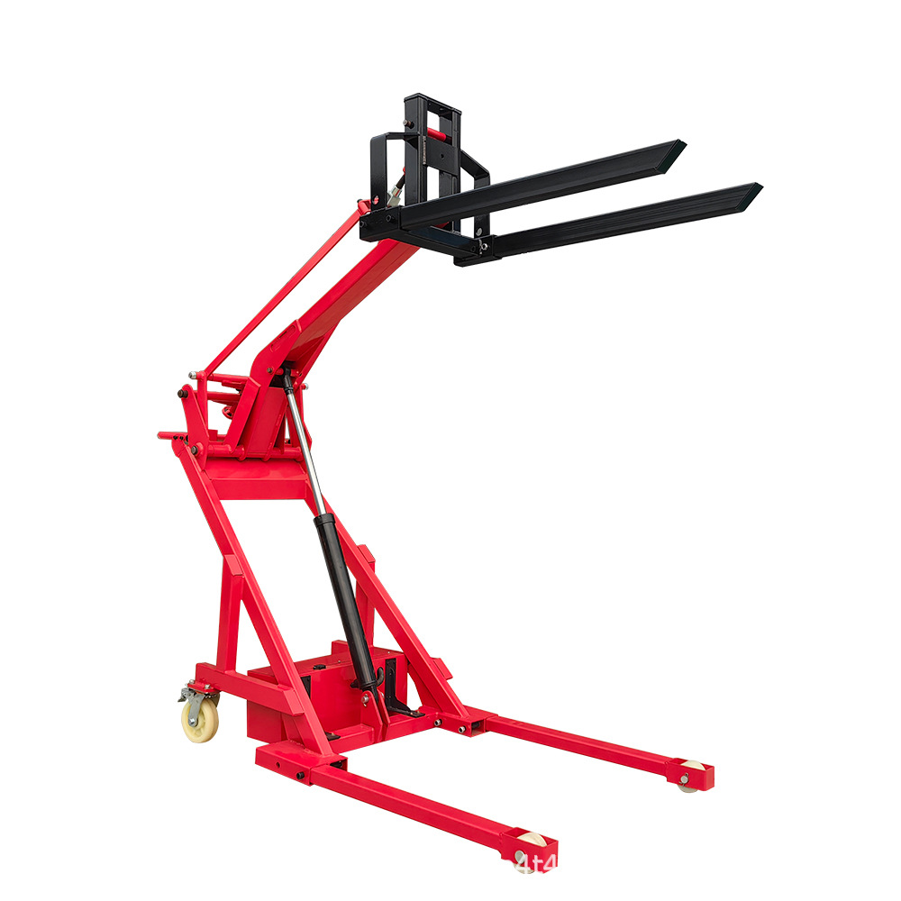 Articulated boom manual forklift, electric hydraulic small simple lifting forklift, lithium battery stacker forklift, crane oil drum model Item Picture