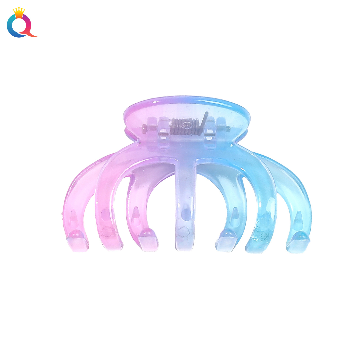 Qiyue Cross-border Gradient Transparent Square Hair clip, Butterfly women's coil, hair clamp, high-end Shark clip, hair accessory wholesale Item Picture