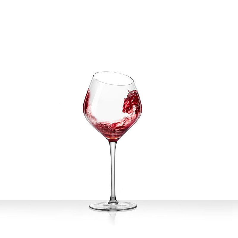 Creative beveled Burgundy wine glasses, high-end crystal glass goblets for home use, commercial wine glasses for hotels Item Picture