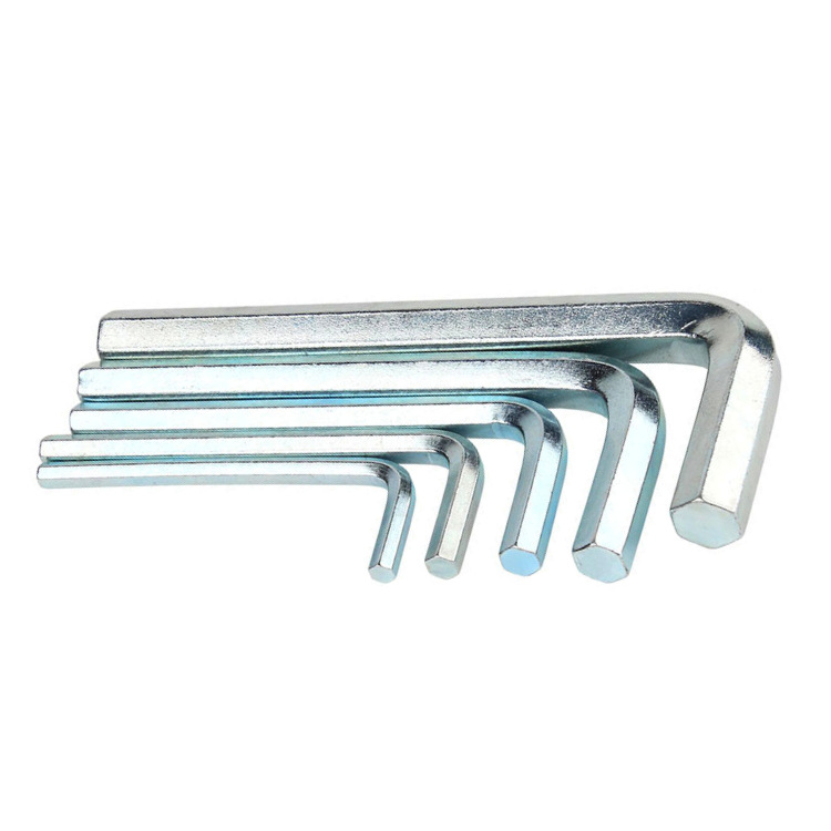 Nickel-plated/zinc-plated/blackened hex socket wrench, flat head L-shaped hex socket small wrench, black/blue and white hex key Item Picture