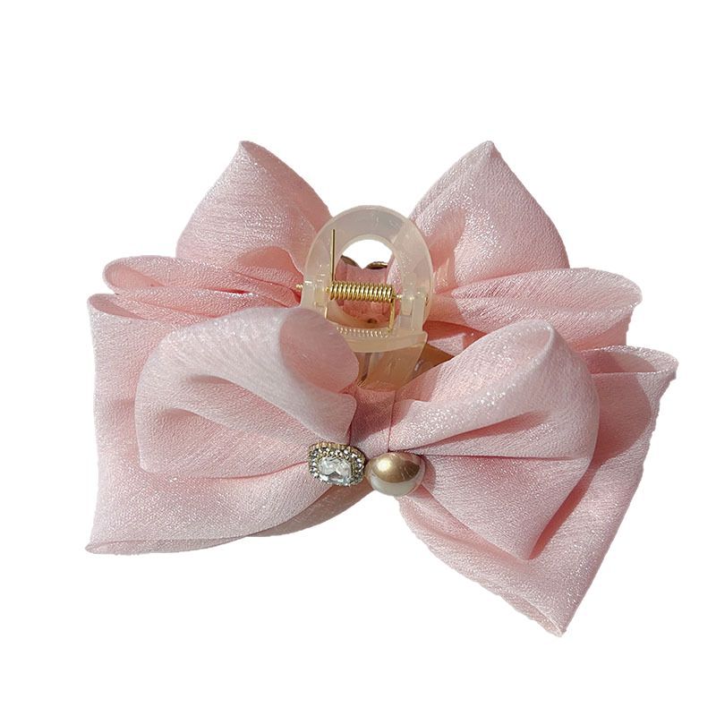 A new large-sized, elegant and stylish bow clip, a high-end organza hair clip for the back of the head Item Picture