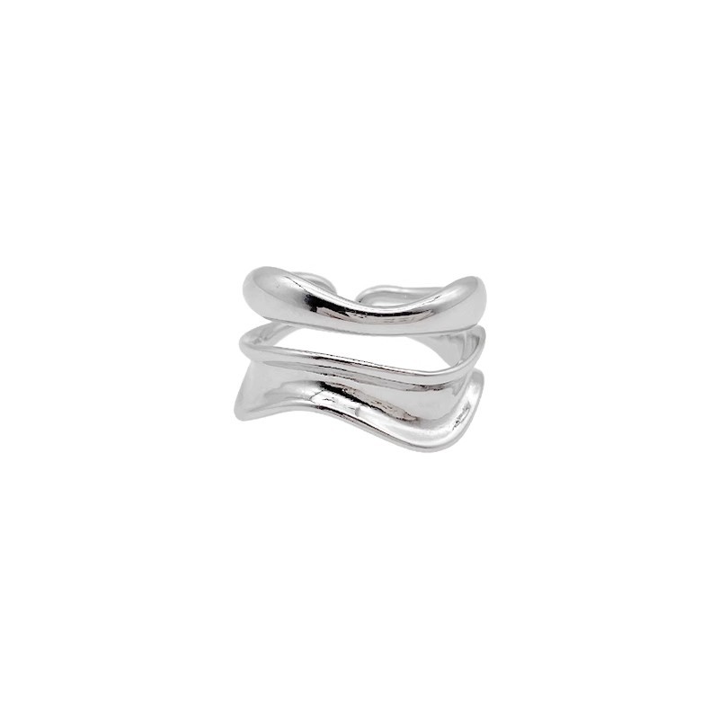 Lava irregular pleated open ring, a unique and unique design for women, a fashionable Instagram cold style index finger ring Item Picture