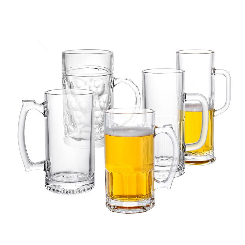 Extra-large glass hero cup, large-capacity draft beer mug, bar handle cup, thickened extra-large beer mug 1L Item Picture