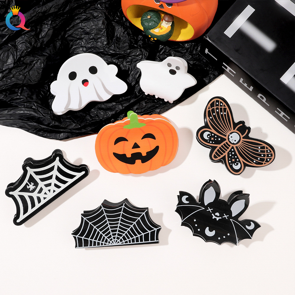 Qiyue Cross-border Halloween Funny Hair Clips, High-end style, acrylic hair clips, shark clips, children's hair accessories wholesale details Picture