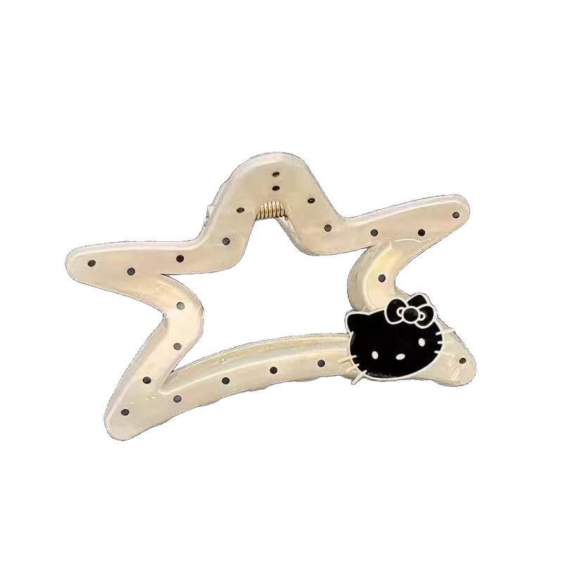 Black Kitty, sweet and cool y2k, cute cartoon polka dot grabber from Dongdaemun, South Korea Item Picture