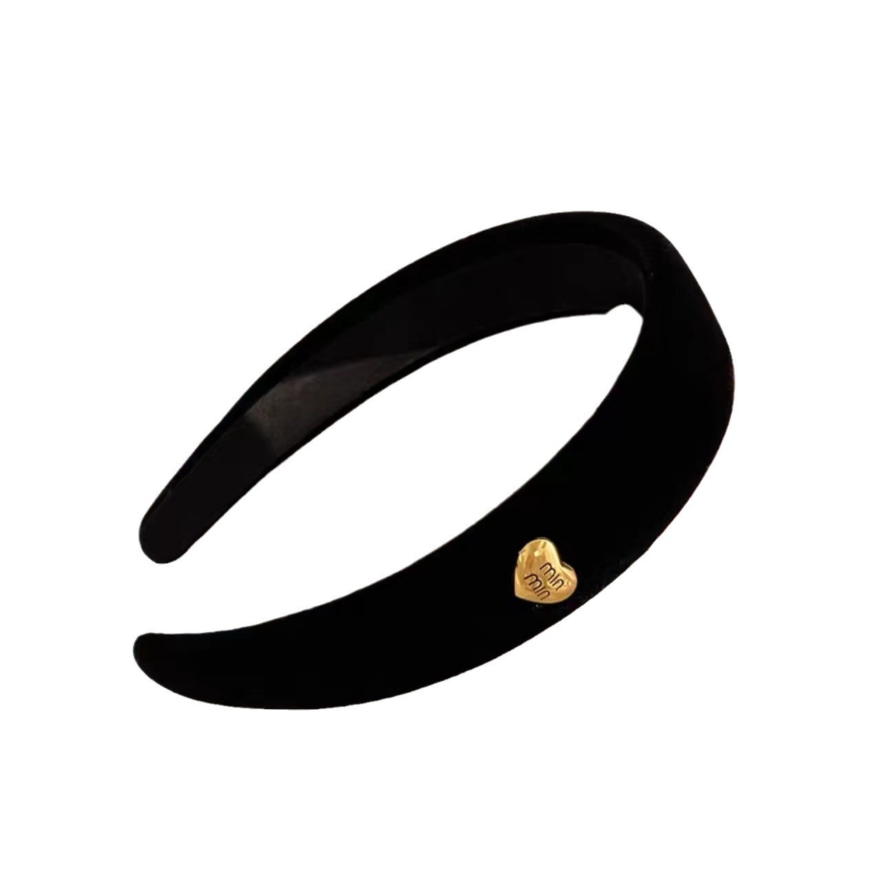 Maillard Wind Metal black hair band for Girls, high top pressure hair band, retro velvet face wash hair band, women's hair accessory Item Picture