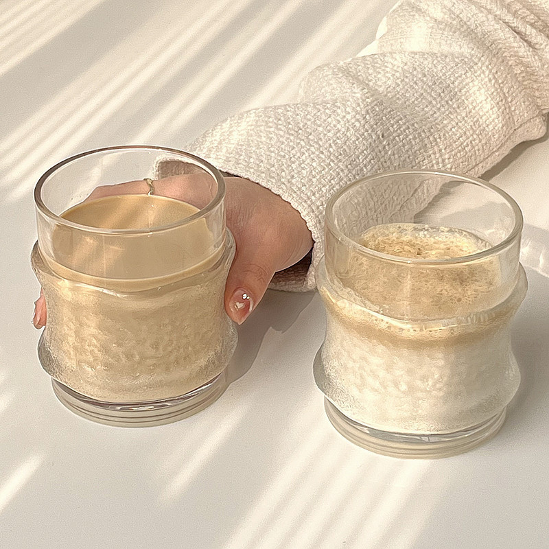 Household glacier hammer-patterned glass cups, ice-hanging cups, ice-sensing AmericAn-American coffee cups, milk glass cups, beer and whisky cups details Picture