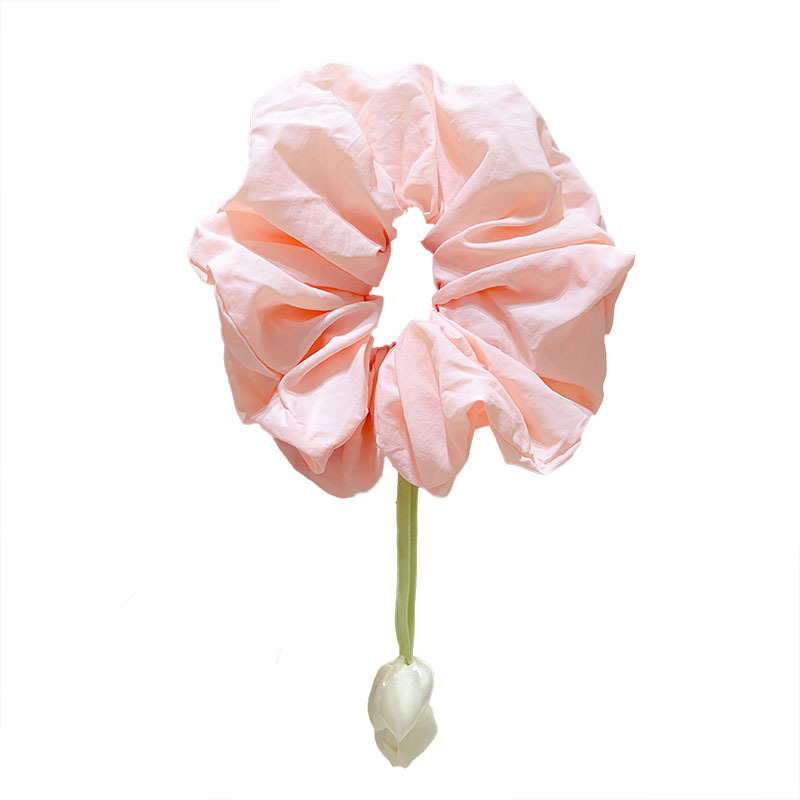 Korean-style tulip flower large intestine hair band for women, high-end forest-themed headwear and hair tie, new ponytail tie, super ethereal Item Picture