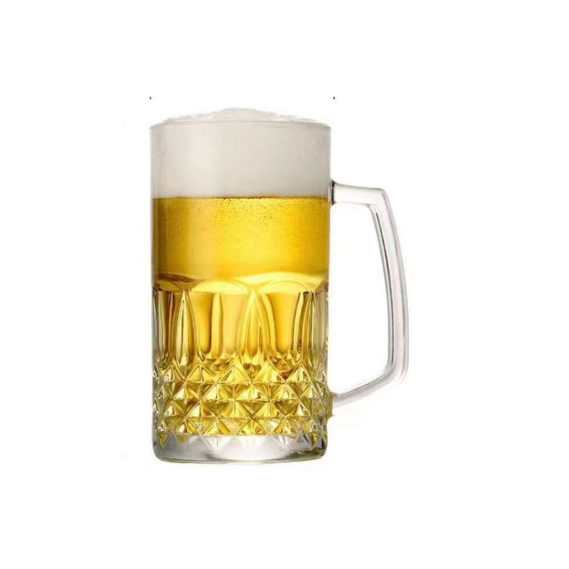 Thickened extra-large draft beer cup, creative large-capacity Internet celebrity belt, home glass beer mug, bar hero cup Specification drawing