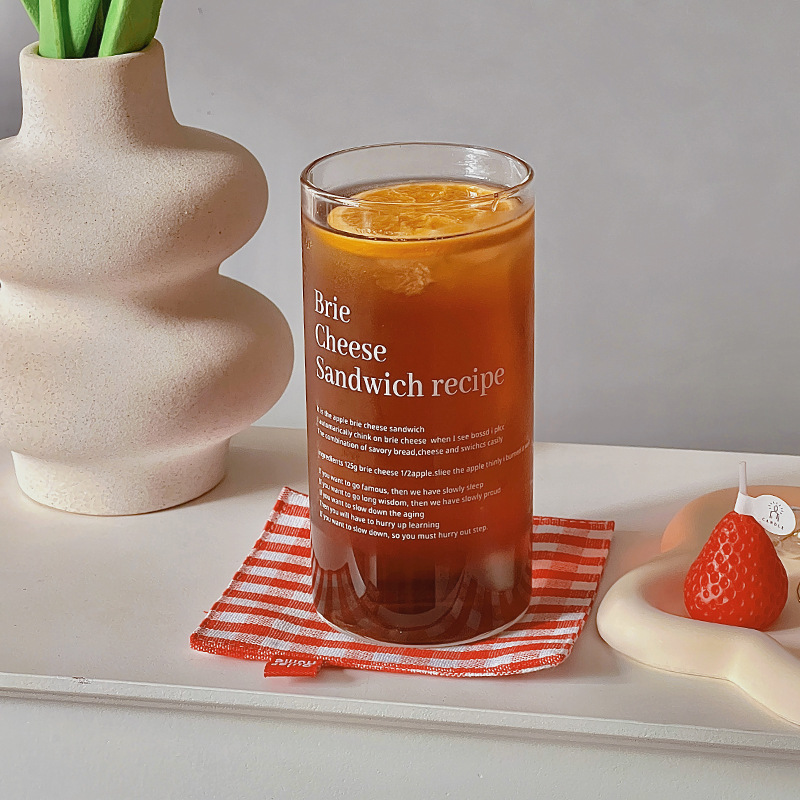 Bolimei custom glass cups, high borosilicate water cups, heat-resistant glass cups, Korean-style cups Specification drawing