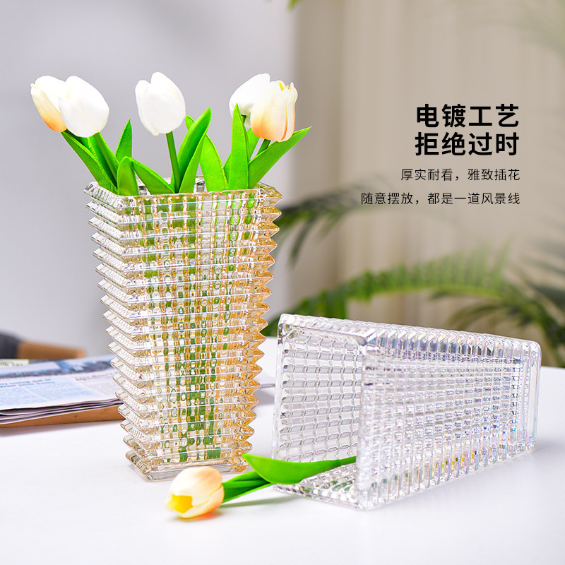 The factory produces modern, simple and brilliant glass crystal vases for home and dining room countertops, as well as flower and water care vases Specification drawing
