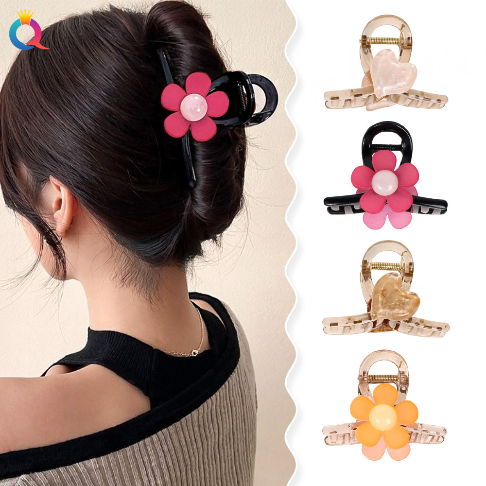 Qiyue Cross-border Sweet and high-end hair clips, back head grabbers, hair ties, shark clips, hair accessories wholesale details Picture