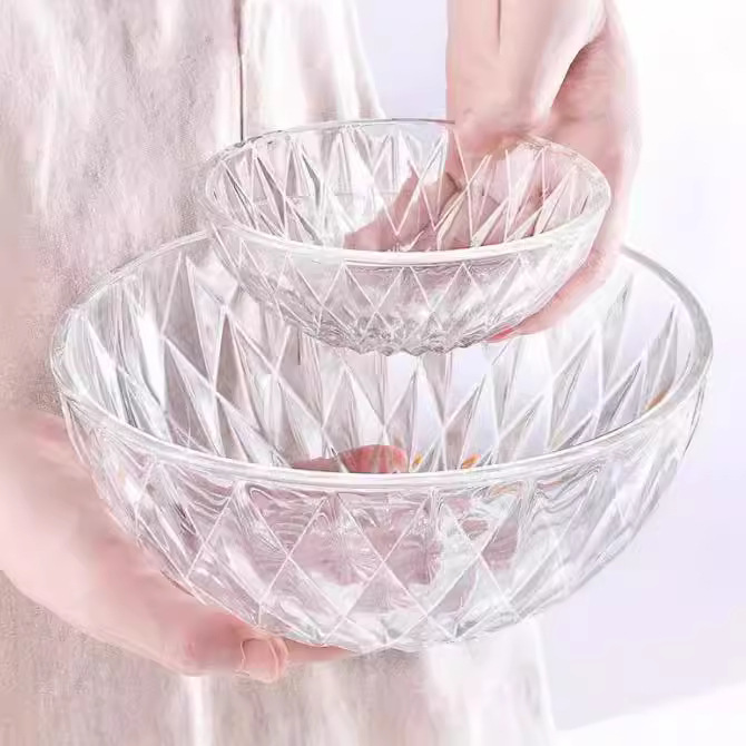 Ocean Ouxin Cold Dish Bowls, vegetable bowls, glass transparent salad bowls, ice powder bowls, cold mixed bowls, seasoning bowls details Picture