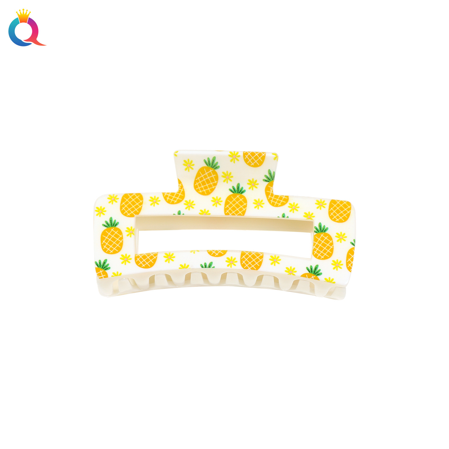Qiyue Cross-border Summer Fresh Fruit Print Hair clips, high-end UV print grab clips, shark clip hair accessories wholesale Item Picture