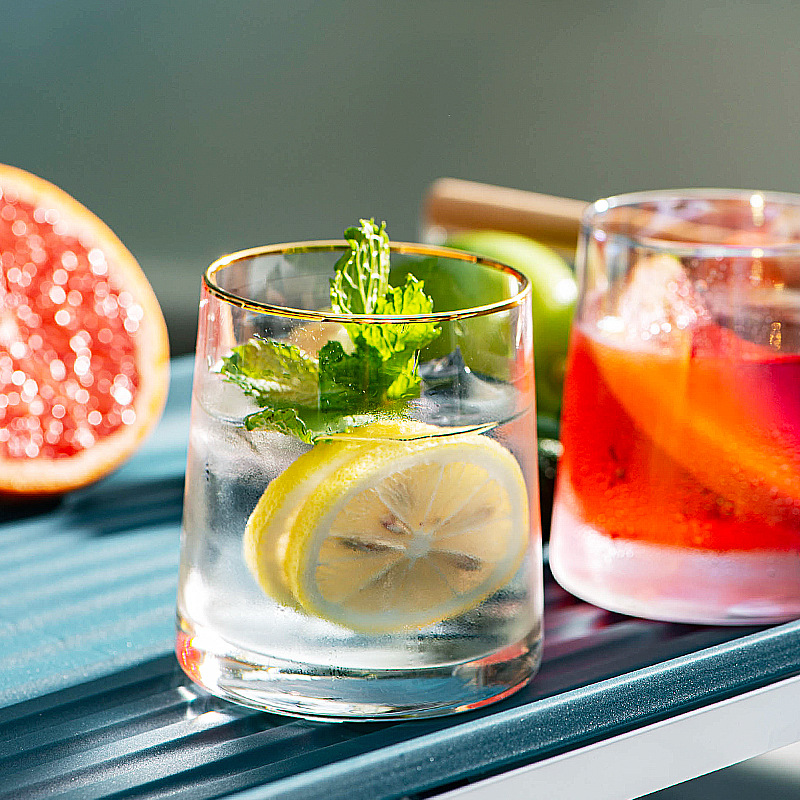 Ins-style homestay simple glass cups, household water cups, hotel mouthwash cups, trapezoidal whisky glasses, high appearance level details Picture
