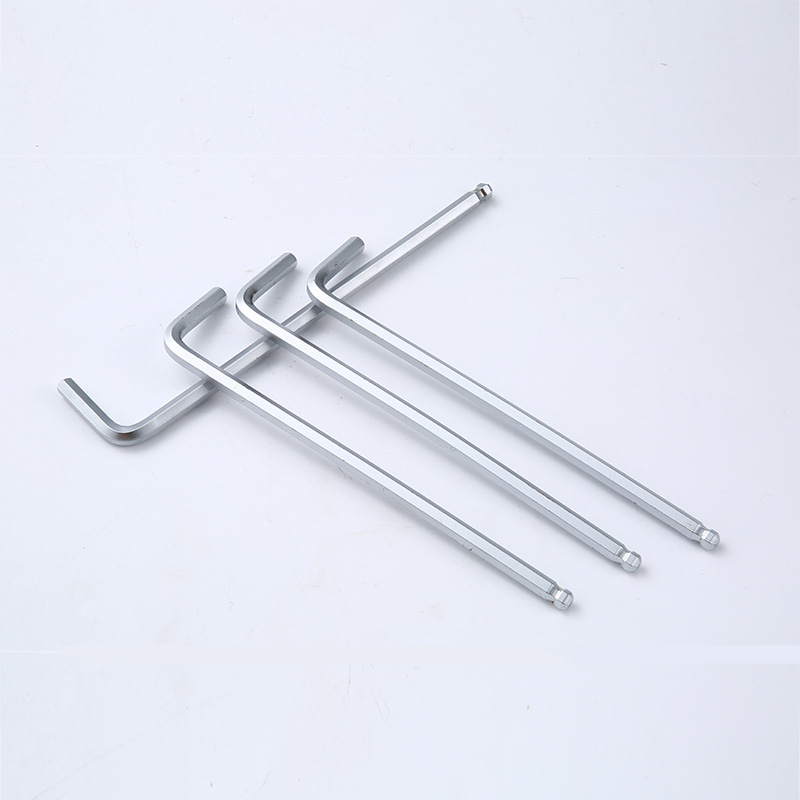Customized ball head hex socket wrench, nickel-plated extended hex socket wrench, 7-shaped L-shaped hex key hex socket wrench Item Picture