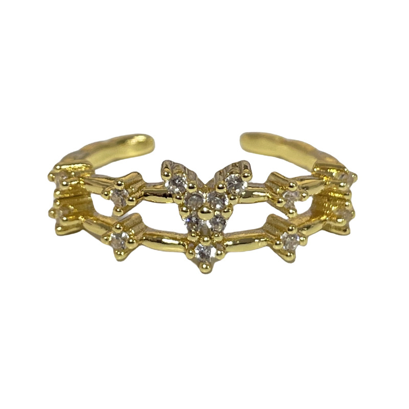 Simple golden butterfly, niche geometric, versatile and high-end ring, adjustable on Instagram, personalized and versatile index finger ring for women Item Picture