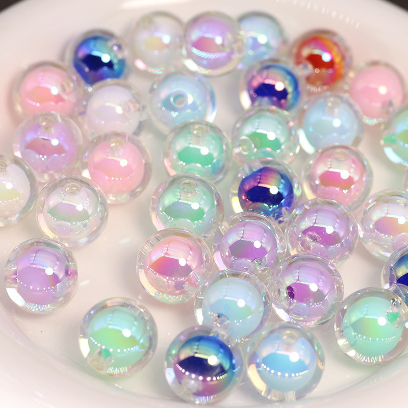 Uv-coated color beads, 16mm acrylic beads, straight hole loose beads, beads, handcrafted diy mobile phone chain pendant material full figure