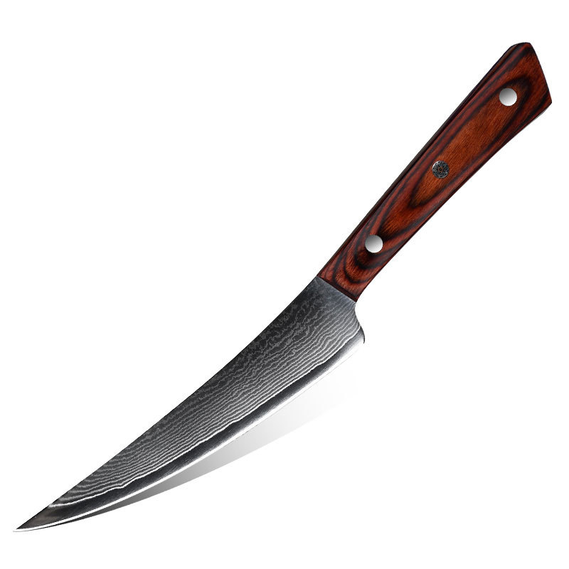 New 67-layer Damascus steel boning knife for foreign trade, commercial meat shaving and cutting knife, meat stop tip small knife, beef cutting knife Item Picture
