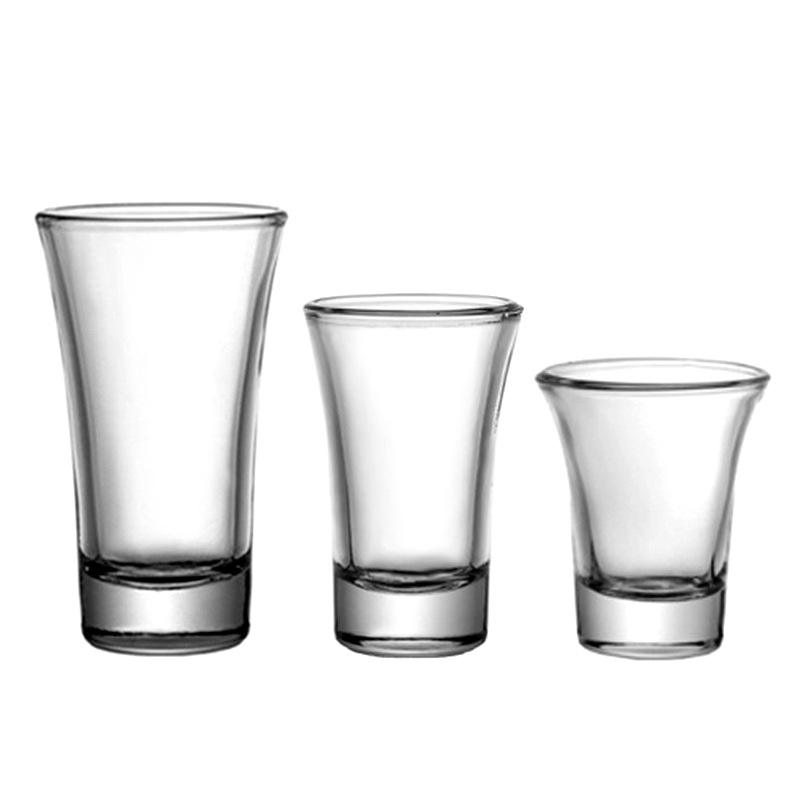 Thick-bottomed small trumpet cup, special small wine glass, glass white spirit cup, large trumpet wonton cup, spirits cup, baked flower printed LOGO Item Picture