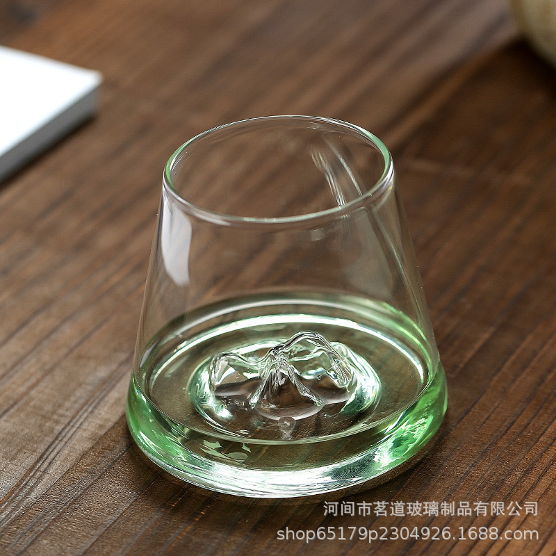 Fuji Mountain high borosilicate glass cups, vintage water cups, coffee cups, whisky glasses, volcano cups, sizes details Picture