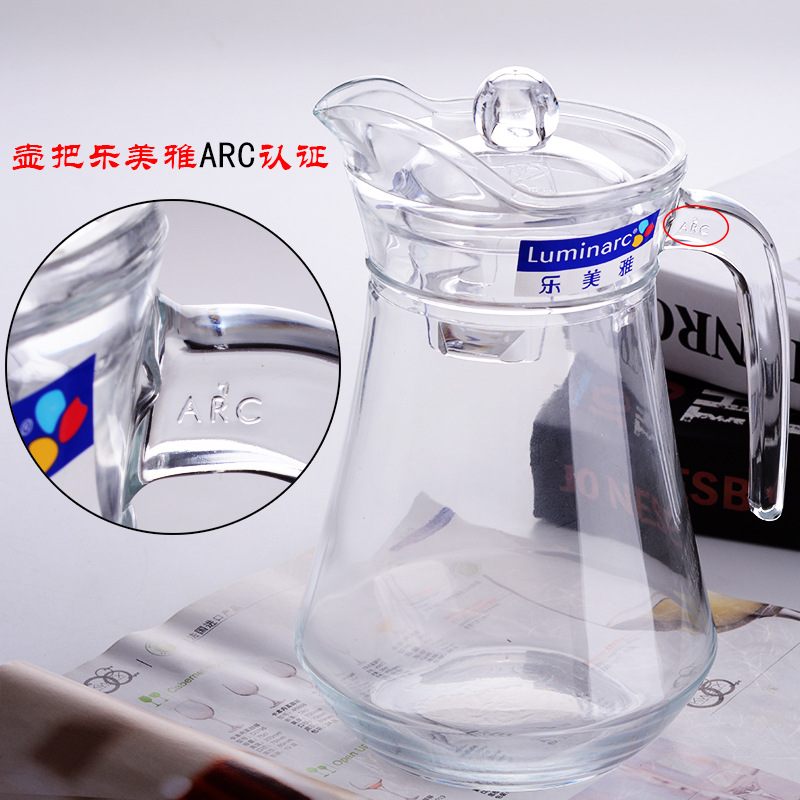 Glass cold water kettle, summer household high-temperature resistant tea kettle, cold water kettle, water cup, thickened duckbill kettle, tie kettle details Picture