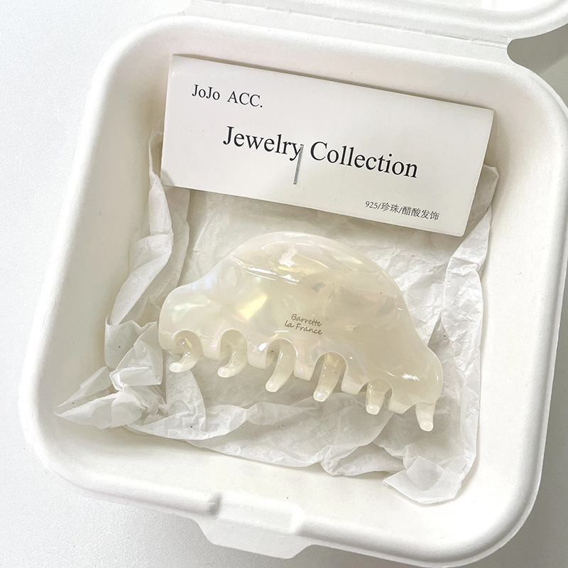 Xiaohongshu's best-selling gold-label acetate grabber, medium-sized French niche, simple and high-quality hair clips, shark clips headwear Specification drawing