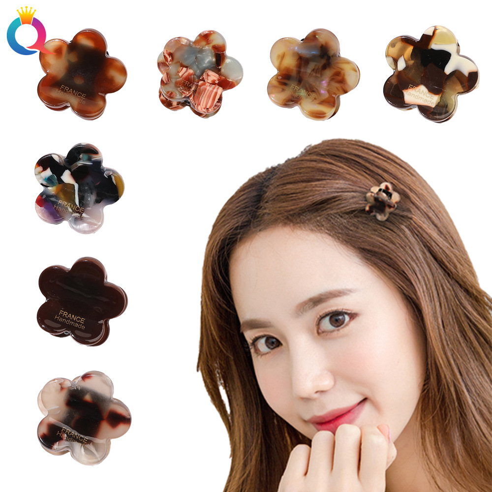Qiyue Cross-border Korea Acetic Acid France Gold Label Small Flower Grab Clip, bangs side Clip, headwear and hair clip wholesale full figure