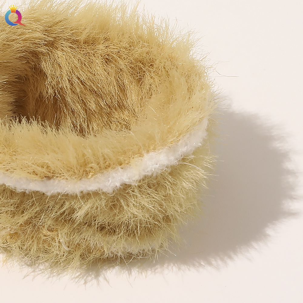 Qiyue Cross-border's new autumn and winter collection features a fluffy hair band in candy color, a simple faux fur large intestine band, and a ponytail hair tie Specification drawing