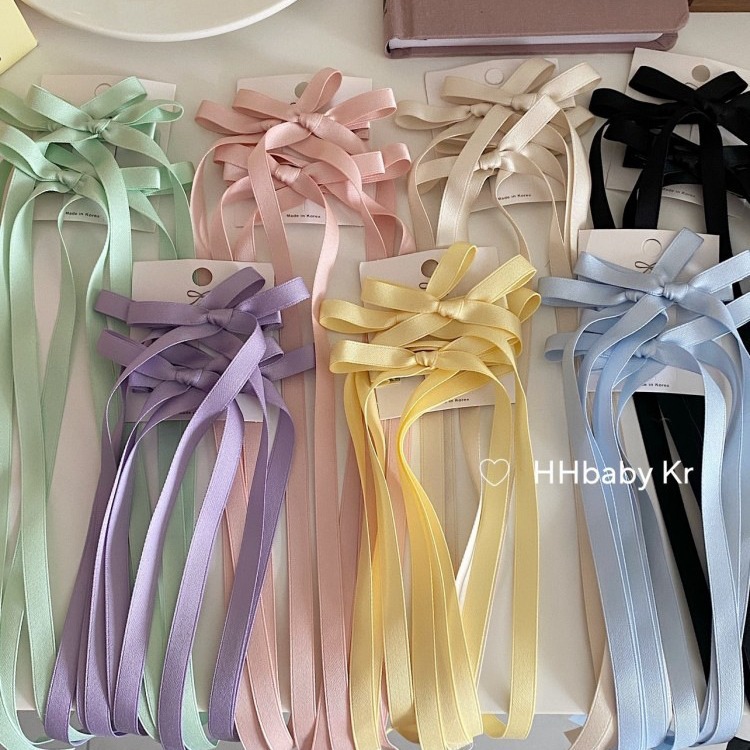 2025 New style bow ribbon hair clip, sweet ponytail headwear, high-end tie hairpin, for women full figure