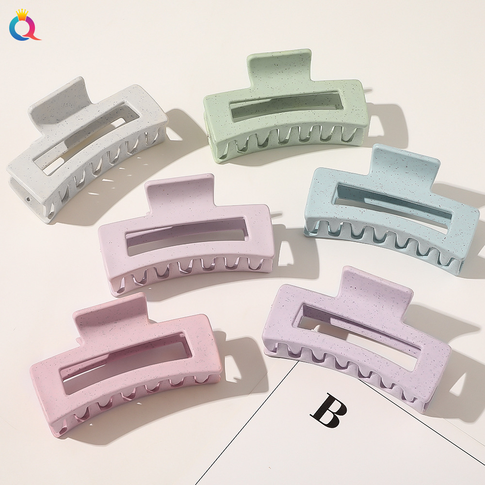Qiyue Japanese and Korean simple large square hollowed-out grab clip, fresh and girlish big hair grab ponytail shark clip, bath hair clip full figure