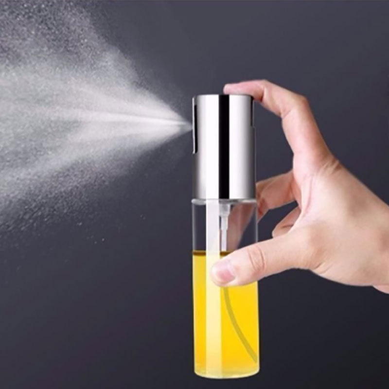 Kitchen stainless steel glass healthy oil-control 100ml oil spray bottle, barbecue air fryer high-pressure atomized oil spray bottle Specification drawing