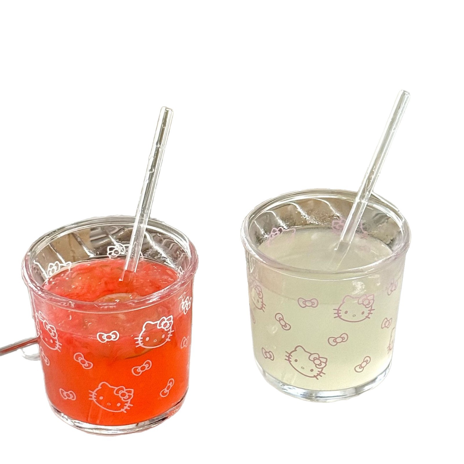 kt glass cup, cold brew cup, coffee cup, high appearance level girls' water cup, summer drinking cup, dessert cup, oat cup Item Picture