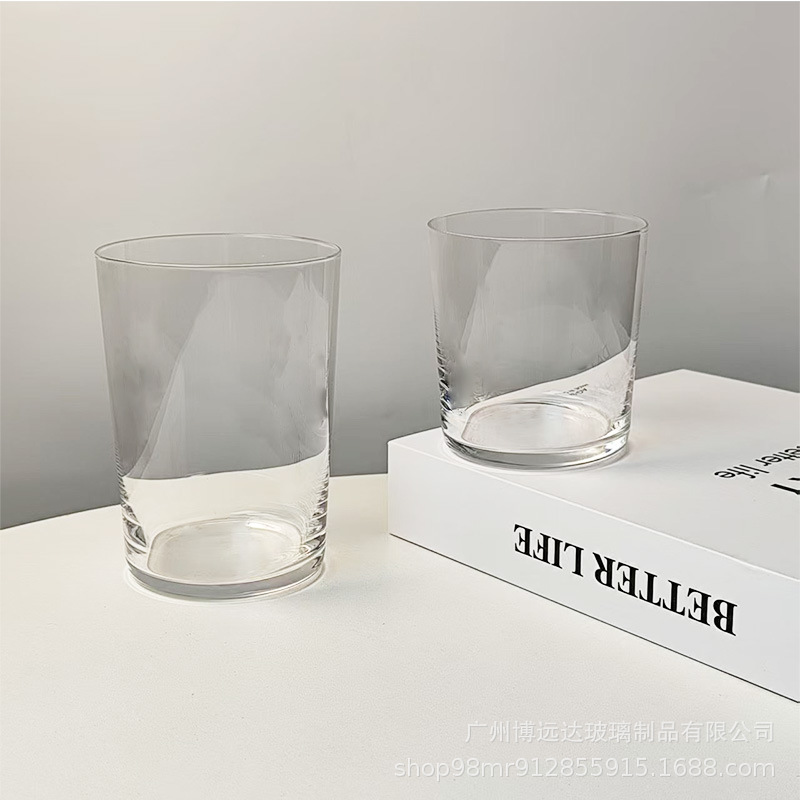 Slanting Collins cup, whisky cup, ice hockey cup, coffee cup, ice Americano, ins thin and transparent cocktail mixing glass Application Scenario