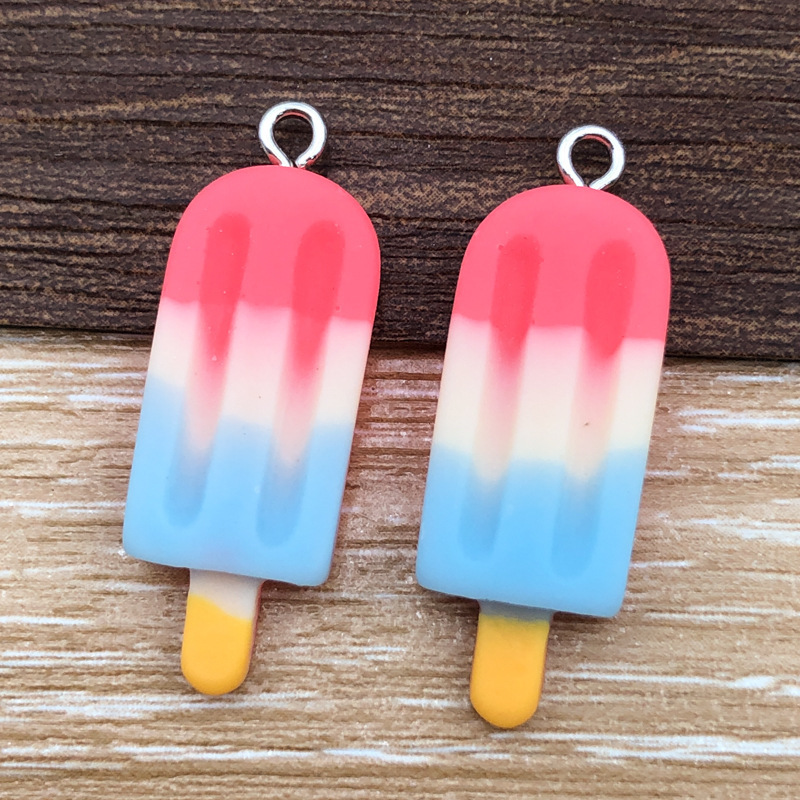 Summer simulation colorful Popsicle resin accessories pendants, ice cream jewelry accessories, diy earrings, clothing pendants Application Scenario