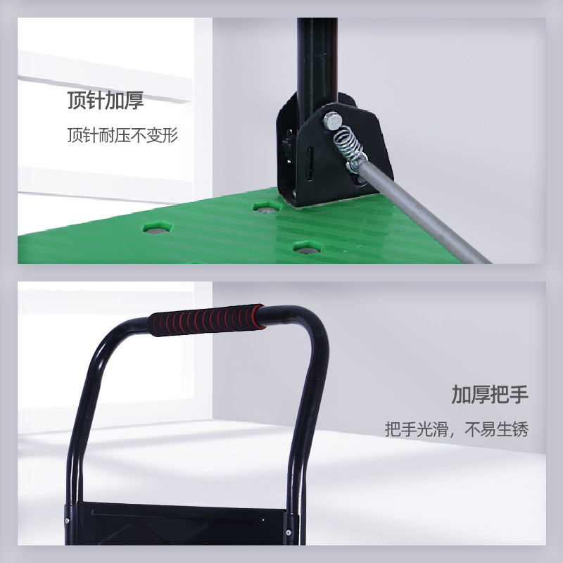 Silent flatbed trolley, flatbed cart, cargo trolley, warehouse supermarket trolley, express delivery trolley, flatbed cart details Picture