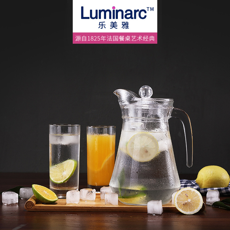 Lemeiya duckbill cold water bottle, transparent glass water bottle, thickened, tied pot, household water container for cold boiled water, with lid details Picture