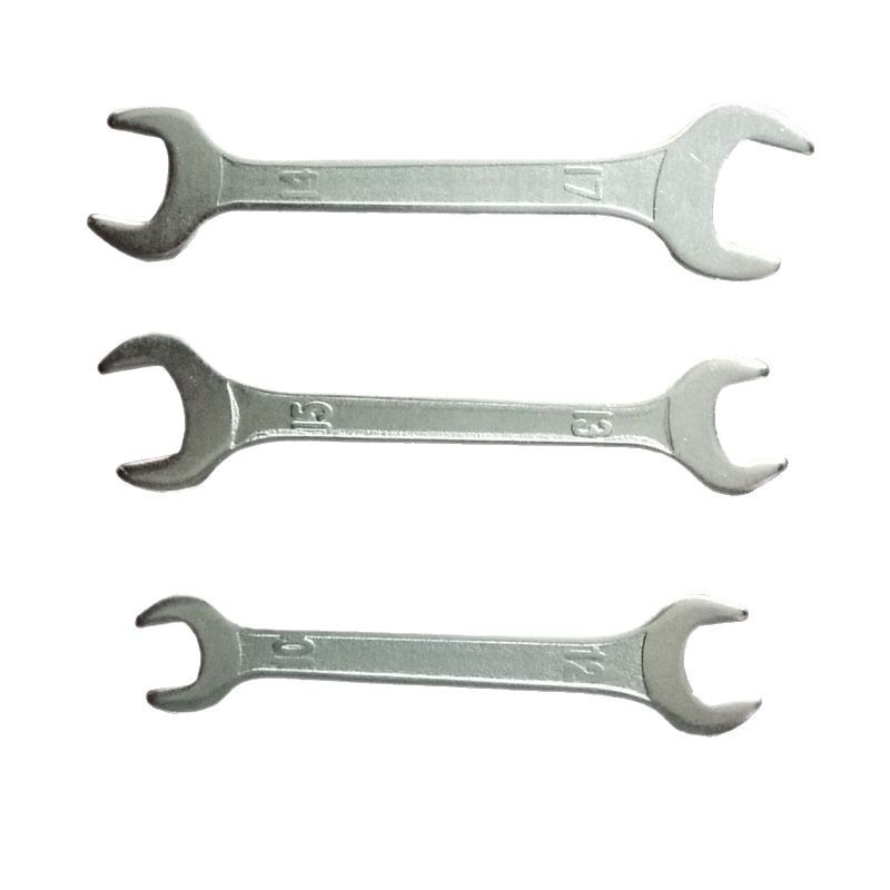 Discounted sales of self-made galvanized stamped open-end wrenches for children's strollers and bicycles, double-head open-end matching fixed wrenches Item Picture