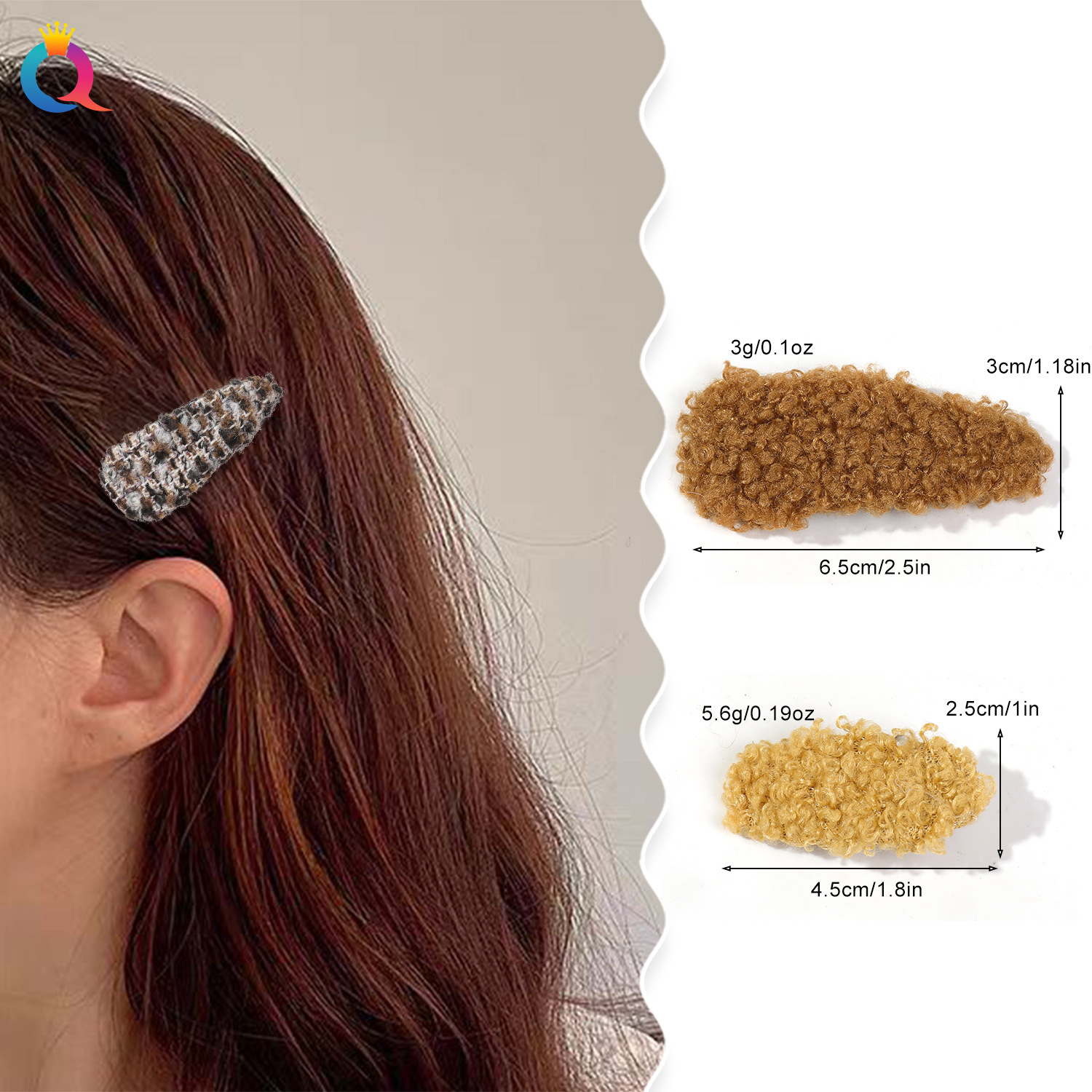 Qiyue Cross-border Xiaoxiangfeng duckbill Clip for Women, side clip for broken hair, water drop bangs clip, hair clip and hair accessory wholesale details Picture