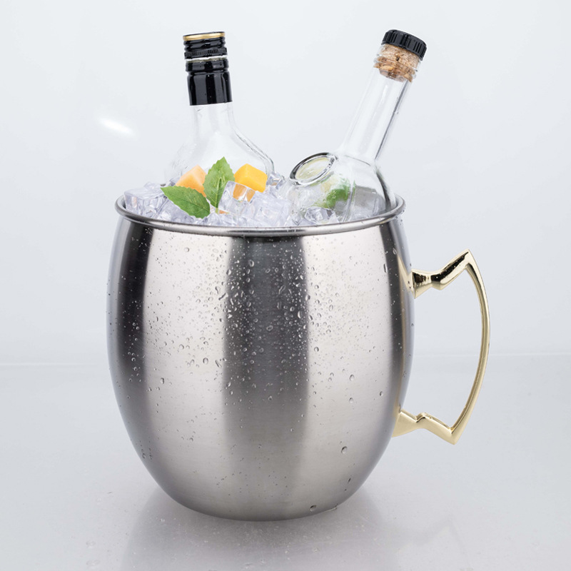 Creative stainless steel ice buckets, commercial bars, KTVS, champagne buckets, ice storage buckets, beer and beverage freezing buckets full figure