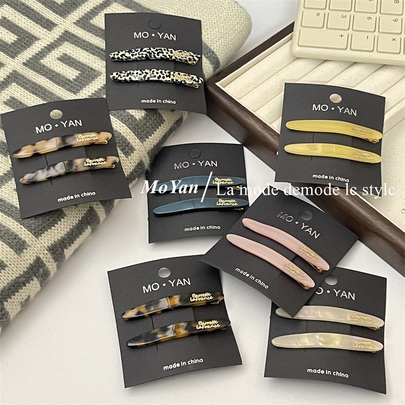 Korean acetic acid gold label small willow leaf hair clip, French simple and elegant style, side clip, bangs clip, one-line pair clip full figure