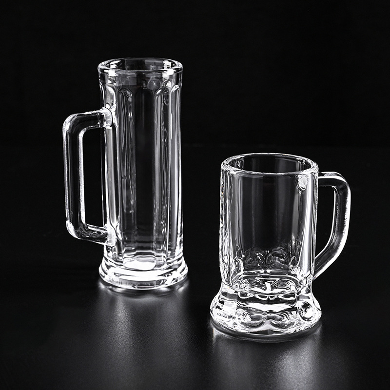 ins mini glass tasting cups, small beer and spirits wine glasses with handles, Korean soju, sake and white spirit cups details Picture
