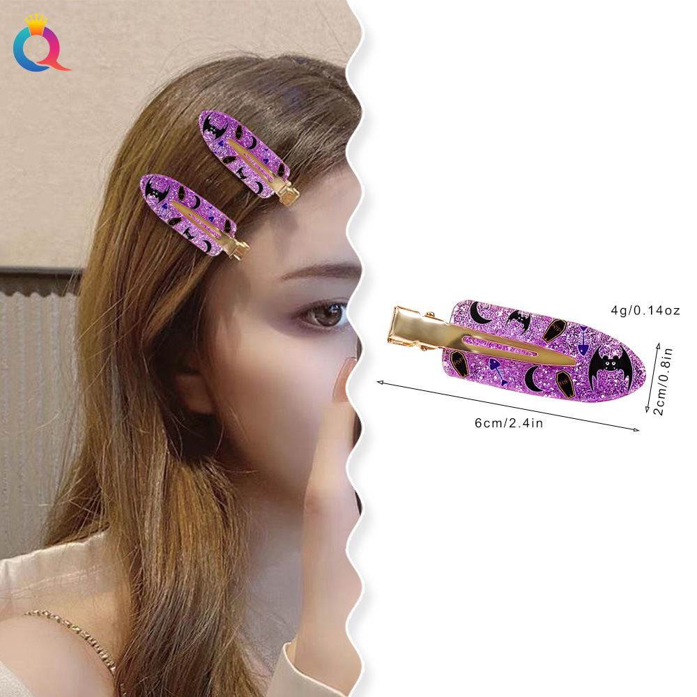 Qiyue Cross-border Halloween Hair Clips, bangs, side hair clips, broken hair duckbill clips, seamless side clips, hair accessories wholesale details Picture