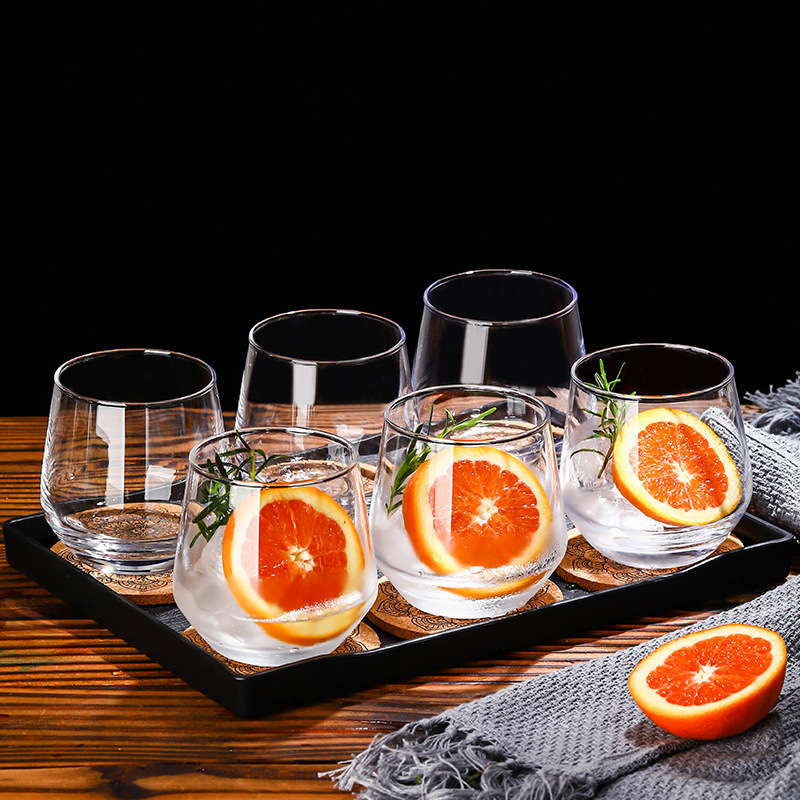 Household transparent juice glass cups, popular beverage cups, beer mugs, heat-resistant water cups, tea cups, milk breakfast cups, big bellies Specification drawing